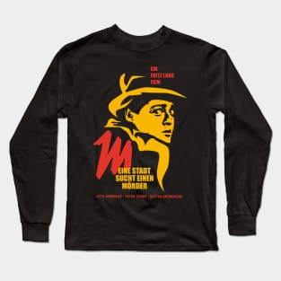 Noir Elegance: M - A City Searches for a Murderer - Peter Lorre Tribute Design Long Sleeve T-Shirt